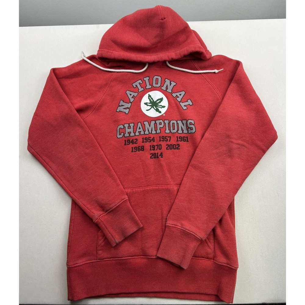 Homage Ohio State Buckeyes Women's Small Red‎ Hoodie Sweatshirt Champions *HOLE*